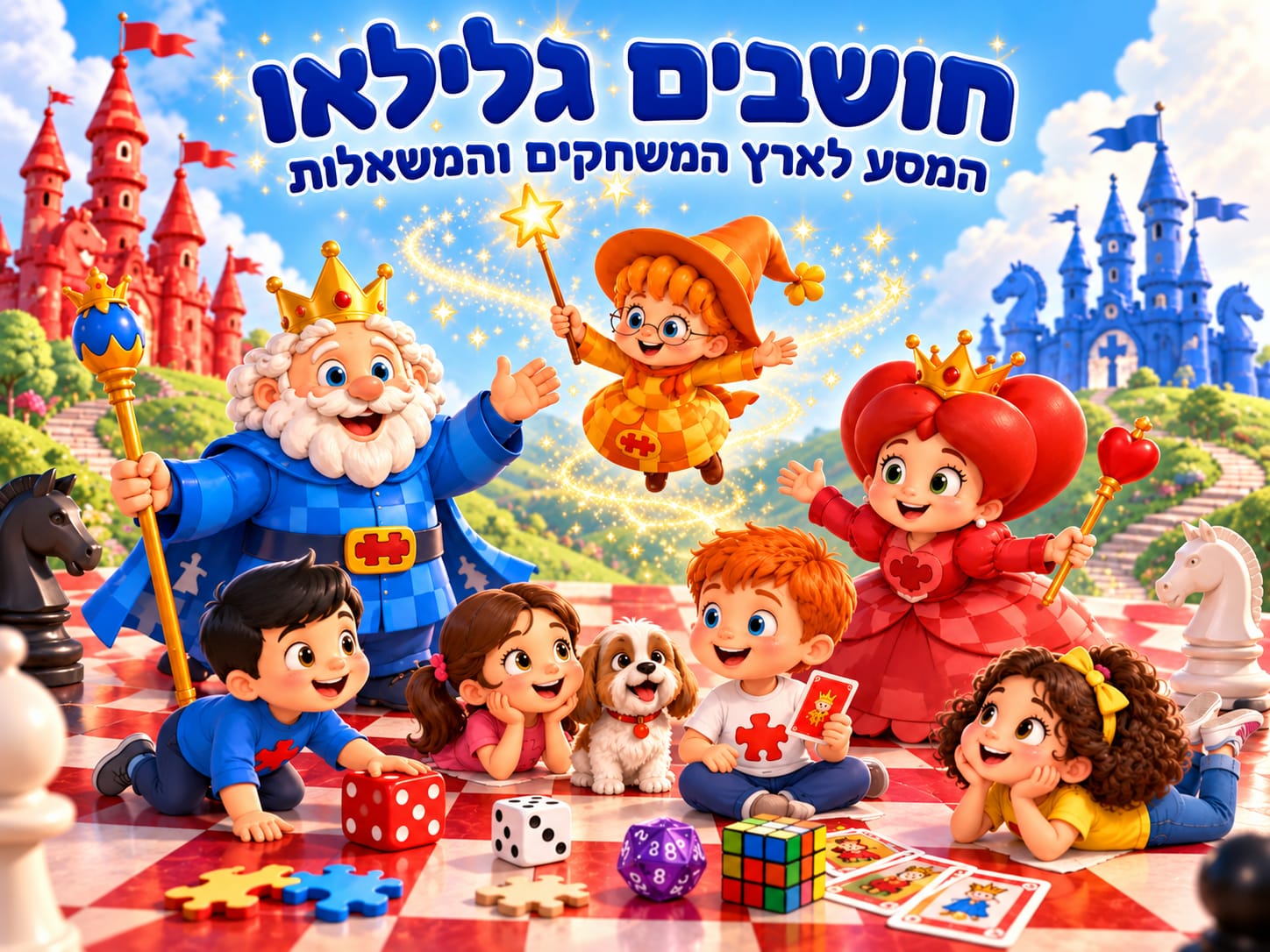 תמונה של ילדים מצויירים פרסום לחוג גליליאו גלילי המסע לארץ המשחקים 